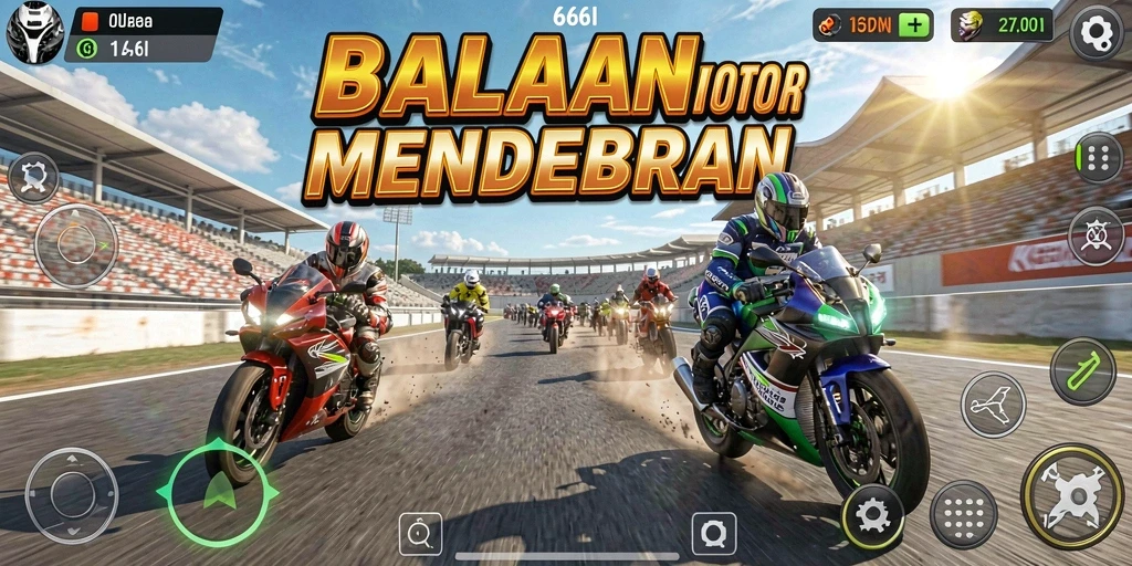Gameplay seru balapan motor yang mendebarkan di 666I.
