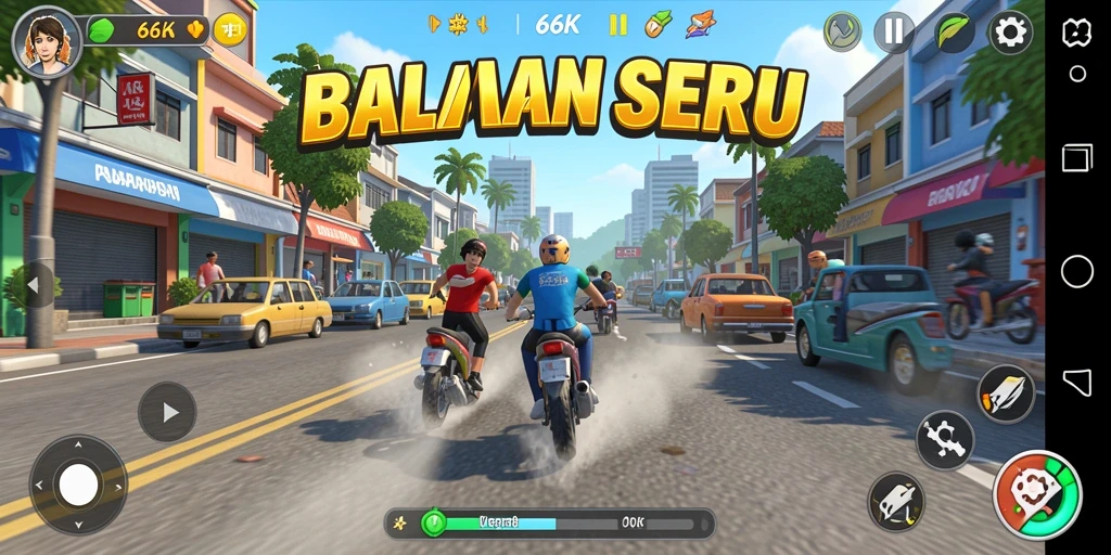 Tampilan menarik dari gameplay Racing yang seru dan menantang.