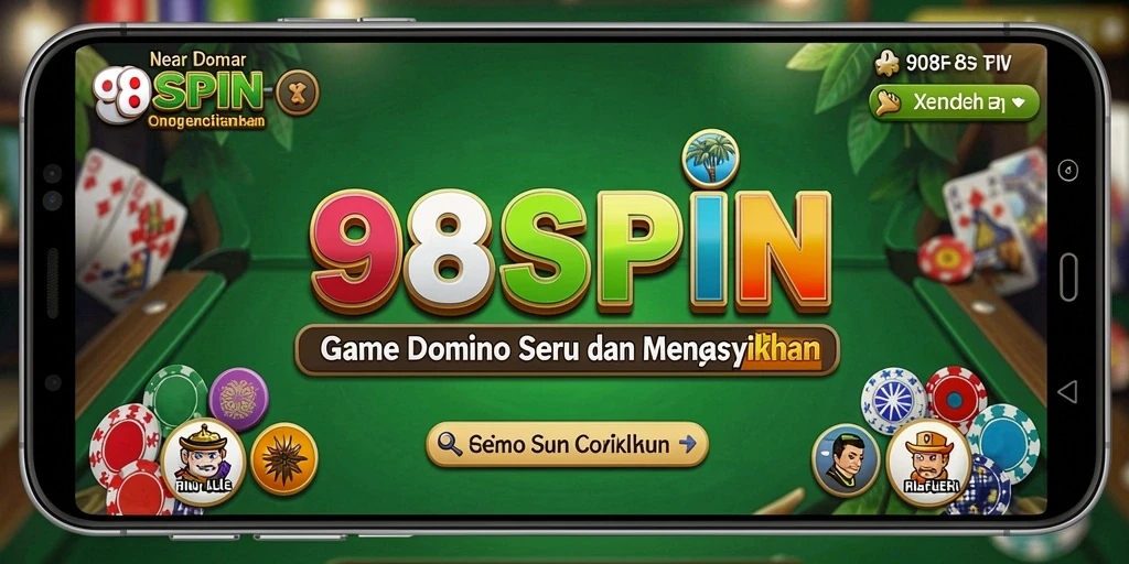 Screenshot 98SPIN menampilkan gameplay seru Domino.