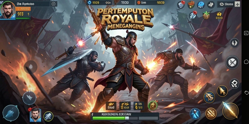 Screenshot gameplay 9939 yang menunjukkan pertempuran seru di arena Battle Royale.
