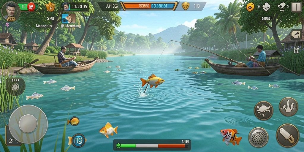 Screenshot API33 menunjukkan pengalaman memancing yang mendebarkan dan indah.