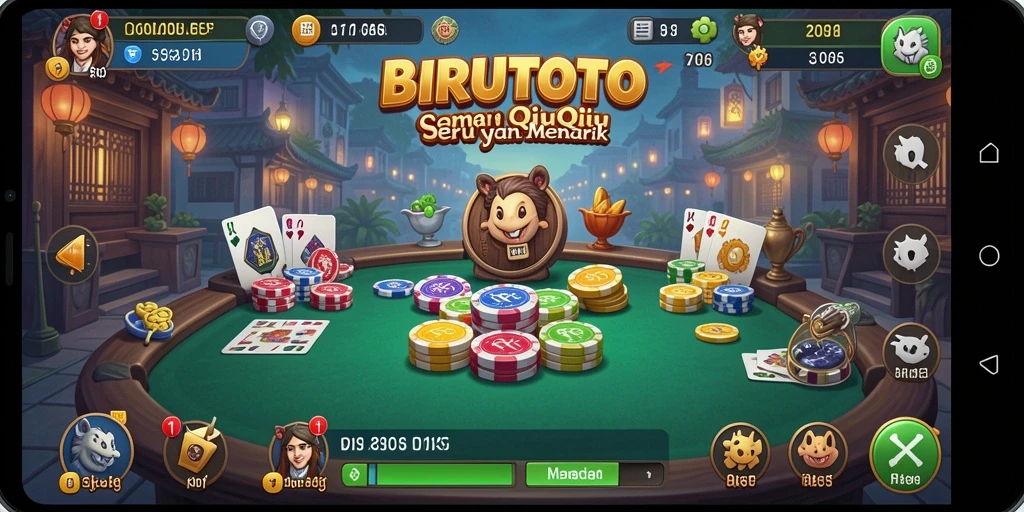 Tampilan screenshot gameplay QiuQiu BIRUTOTO yang menarik.