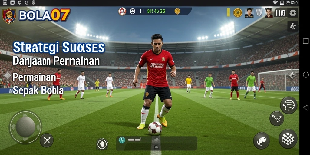 Tangkapan layar BOLA07 menampilkan aksi gameplay strategi sepak bola yang mendebarkan.