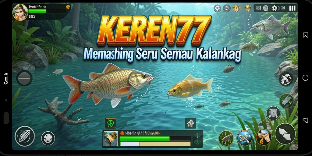 Tampilan gameplay KEREN77 dengan aksi memancing yang seru.