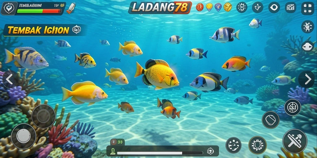 Tampilan gameplay seru Tembak Ikan LADANG78.