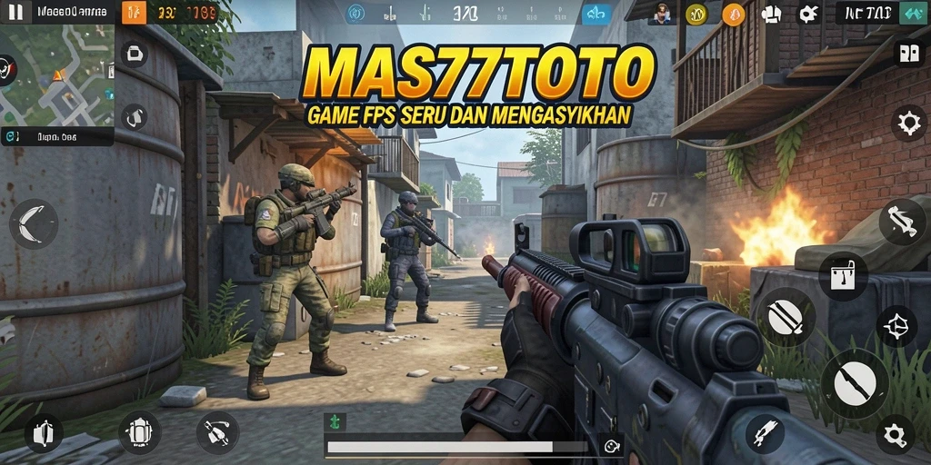 Tampilan epik gameplay MAS77TOTO dengan aksi FPS yang seru.