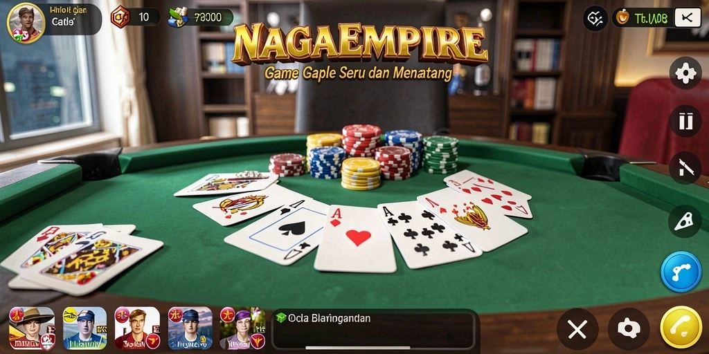 Tampilan gameplay seru NAGAEMPIRE dengan fitur Gaple menarik.