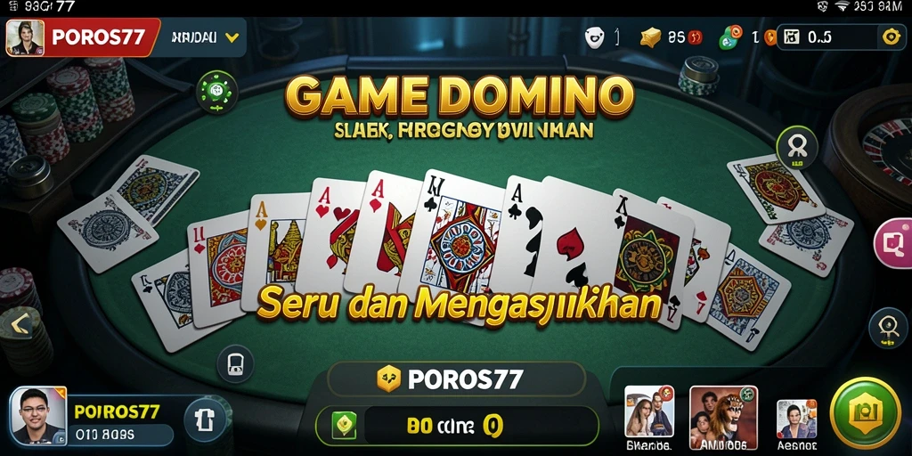 Screenshot gameplay seru dari POROS77 menunjukkan strategi dan keseruan permainan domino.