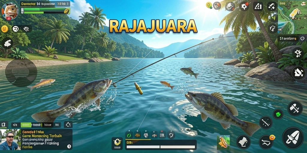 Tampilan gameplay memancing seru di RAJAJUARA.