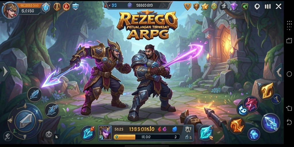 Screenshot dari gameplay seru REZEGO yang menampilkan aksi pertarungan ARPG.