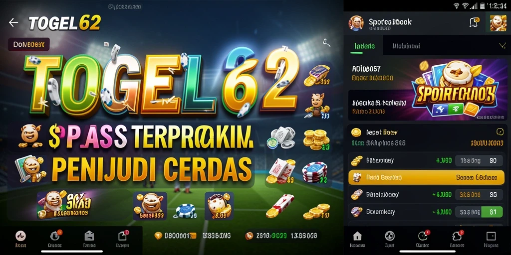 Screenshot tampilan utama TOGEL62 dengan berbagai pilihan taruhan.