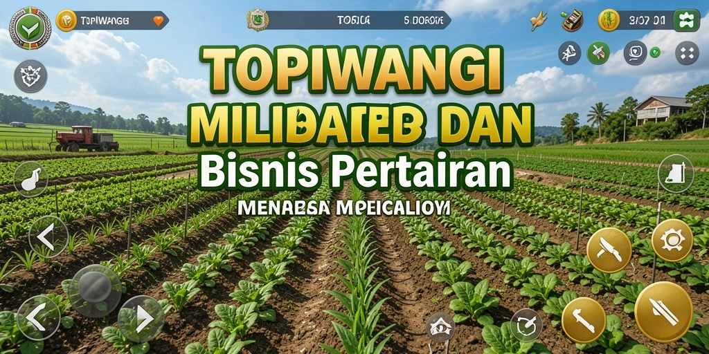 Tampilan gameplay seru di TOPIWANGI dengan pertanian yang indah.
