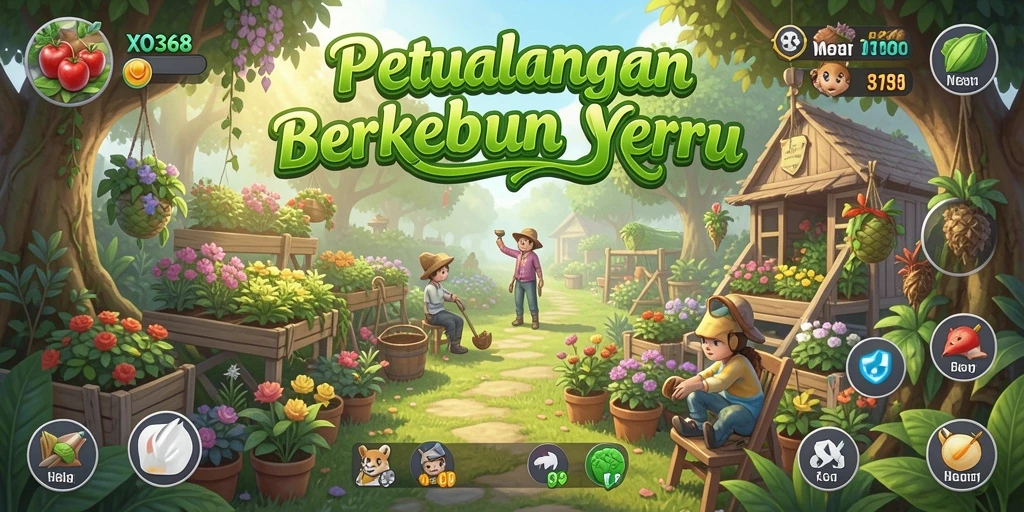 Gameplay seru dalam XO368 dengan aktivitas berkebun.